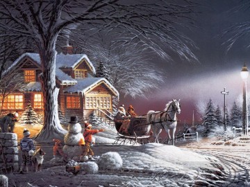 Noël œuvres - Terry Redlin Winter Wonderland enfants